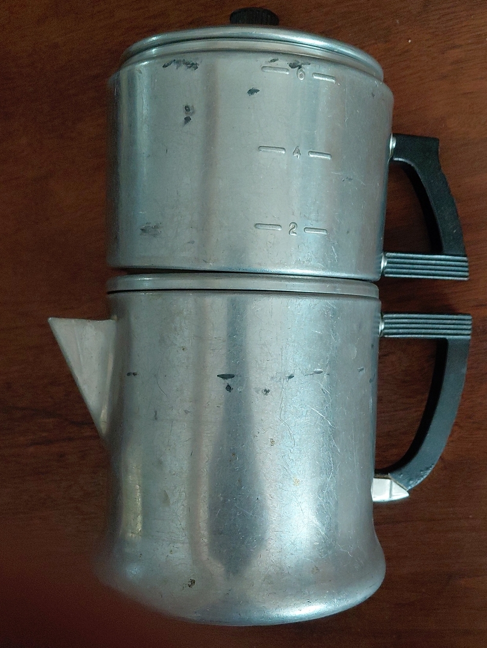 VINTAGE Aluminum Stovetop Coffee Percolator - Silver